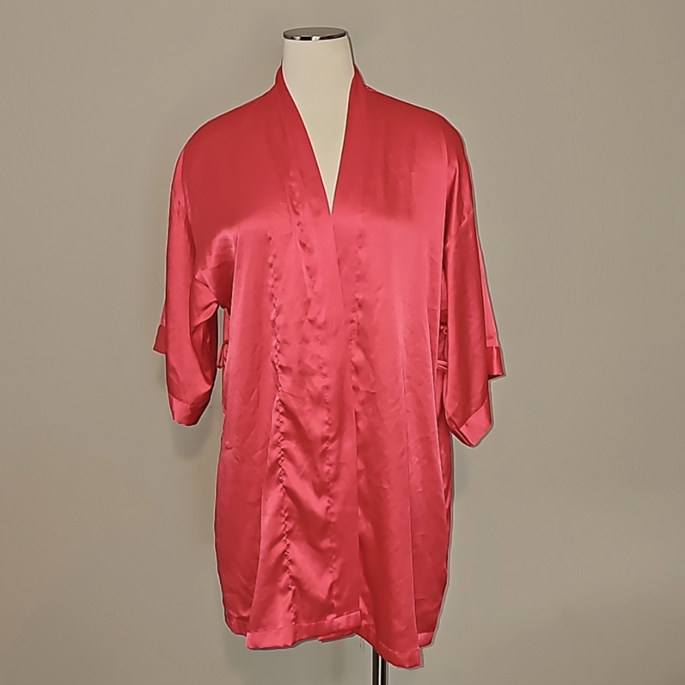 Victoria's Secret Pink/Coral 3/4 Sleeve Silky Feel Sexy Short Robe XS/S VGUC*